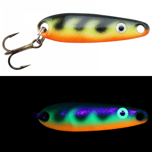 Moonshine Lures Jigging Spoon | Glow Perch; 3/4 oz.
