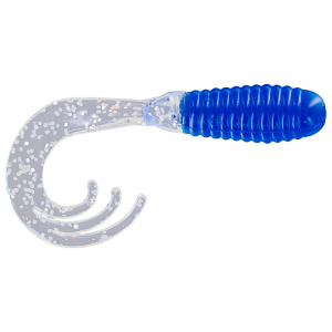 Big Bite Baits Triple Tip Grub | Blue/Clear/Silver; 2 in.