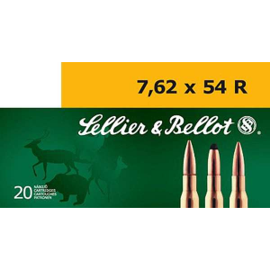 Sellier & Bellot SB76254RB Rifle  7.62x54mmR 180 gr Soft Point (SP) 20 Bx/ 20 Cs
