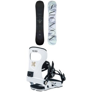 Women's Salomon Wonder Snowboard 2023 - 144 Package (144 cm) + M Womens | Aluminum in Black size 144/M | Aluminum/Polyester