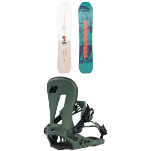 K2 Party Platter Snowboard 2023 - 157 Package (157 cm) + X-Large Mens in Green size 157/Xl | Bamboo