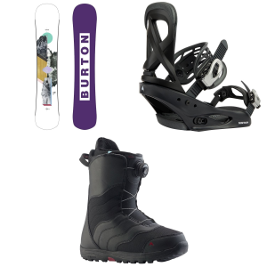 Burton Burton Hideaway Snowboard 155 Package (155 cm) + S Womens in Black size 155/S Aluminum 2026