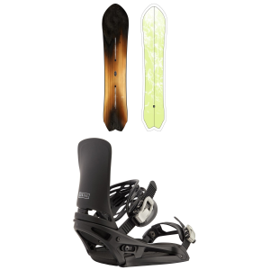 Burton Fish 3D Flat Top Snowboard 156 Package (156 cm) + L in Black size 156/L Aluminum 2027