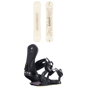 Arbor Arbor Cadence Snowboard 147 Package (147 cm) + S Womens in White size 147/S Aluminum/Plastic 2027