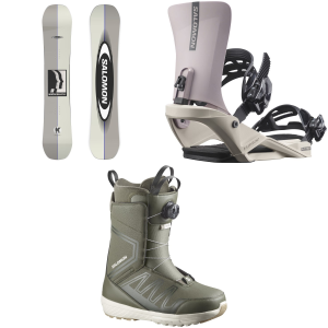 Salomon Kickback Snowboard 155W Package (155W cm) + L in Grey size 155W/L Rubber 2027