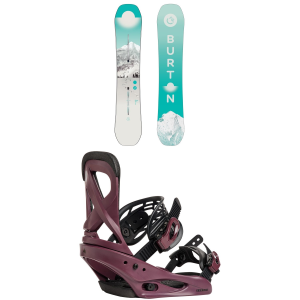 Burton Burton Feelgood Flying V Snowboard 146 Package (146 cm) + M Womens size 146/M Aluminum 2027