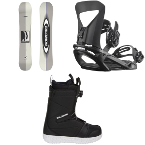 Salomon Kickback Snowboard 155 Package (155 cm) + S in Black size 155/S Rubber 2027