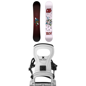 Lib Tech Lib Tech Two Time Snowboard 143 Package (143 cm) + S/M Womens in White size 143/S/M Aluminum 2027