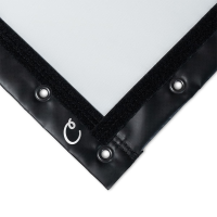 120x174 Premium Impact Screen Finished with Black Vinyl Edges and Grommets (Clearance)
