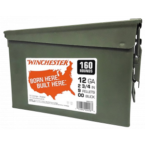 USA Ammo Can 00 Buck 2-3/4" 12 Gauge Shotgun Ammo - 160 Round Box