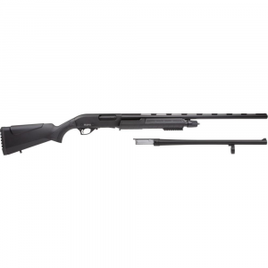 Field/Security Combo 24"/28" 5 Round 12 Gauge Pump Action Shotgun - Black
