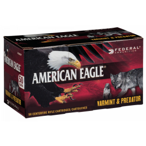 American Eagle Varmint & Predator Jacketed Hollow Point 90 gr 6.5 Grendel Rifle Ammo - 50 Round Box