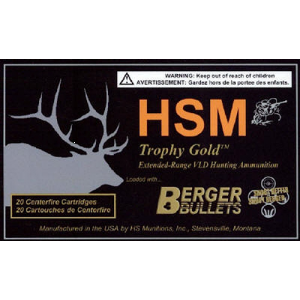 Trophy Gold Berger Hunting VLD Match 168 gr 7mm WSM Rifle Ammo - 20 Round Box
