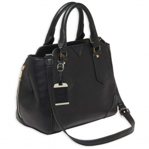Concealed Carry Satchel Style Purse W/holster Black W/black Trim 16 Inch X 9.5 Inch X 5.5