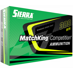 Matchking Boat Tail Hollow Point 168 gr 308 Winchester Rifle Ammo - 20 Round Box