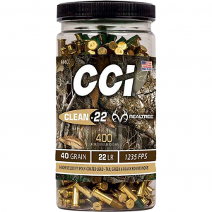 Clean22 RealTree Lead Round Nose 40 gr 22 Long Rifle Rimfire Ammo - 400 Round Box