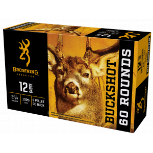 Shotshell Deer 00 Buckshot 2-3/4" 12 Gauge Shotgun Ammo - 60 Round Box