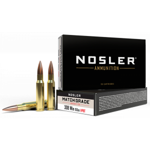 Match Grade Custom Competition HPBT 155 gr 308 Winchester Rifle Ammo - 20 Round Box