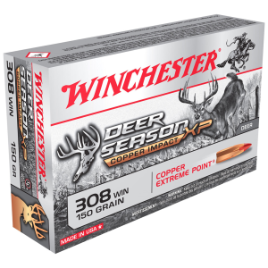 Deer Season Copper Impact Ballistic Tip 150 gr 308 Winchester Rifle Ammo - 20 Round Box