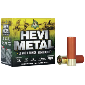 HEVI-Metal Longer Range #6 3" 12 Gauge Shotgun Ammo - 25 Round Box