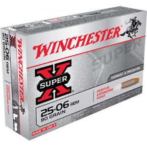 Super X Positive Expanding Point 90 gr 25-06 Remington Rifle Ammo - 20 Round Box
