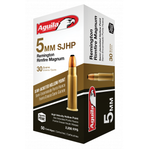 Target & Range Semi Jacketed Soft Point 30 gr 5mm Rimfire Ammo - 50 Round Box