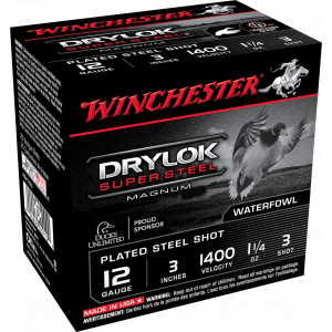 Drylock Super Steel Magnum #3 3" 1-1/4 oz 12 Gauge Shotgun Ammo - 25 Round Box