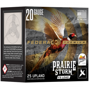 Premium Prairie Storm FS Lead #6 2-3/4" 20 Gauge Shotgun Ammo - 25 Round Box
