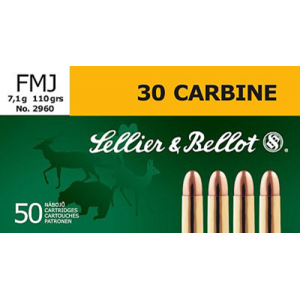Centerfire Full Metal Jacket 110 gr 30 Carbine Rifle Ammo - 50 Round Box