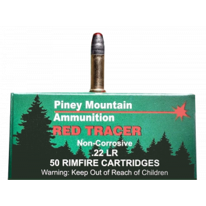 Red Tracer Lead Round Nose 40 gr 22 Long Rifle Rimfire Ammo - 50 Round Box
