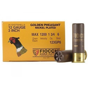 Golden Pheasant #6 12 Gauge Shotgun Ammo - 25 Round Box