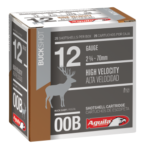Buckshot High Velocity 00 Buck 2-3/4" 12 Gauge Shotgun Ammo - 25 Round Box
