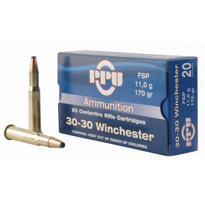 Standard Flat Soft Point 170 gr 30-30 Winchester Rifle Ammo - 20 Round Box