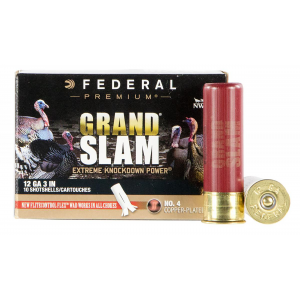 Premium Grand Slam #4 3" 12 Gauge Shotgun Ammo - 10 Round Box