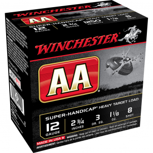 AA Super Handicap Heavy Target #8 2-3/4" 1-1/8 oz 12 Gauge Shotgun Ammo - 25 Round Box