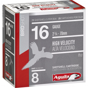 Birdshot High Velocity #8 2-3/4" 16 Gauge Shotgun Ammo - 25 Round Box