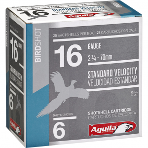Birdshot Standard Velocity #6 2-3/4" 16 Gauge Shotgun Ammo - 25 Round Box