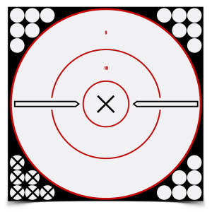 Shoot-N-C 12 Inch White / Black X Bullseye - 5 Targets/120 Pasters