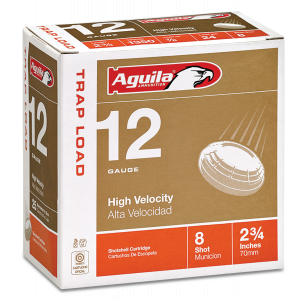 Trap Load High Velocity #8 2-3/4" 12 Gauge Shotgun Ammo - 25 Round Box