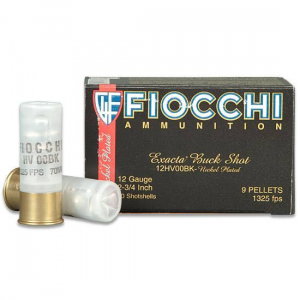 Exacta Nickel Plated 00 Buck 2-3/4" 12 Gauge Shotgun Ammo - 10 Round Box
