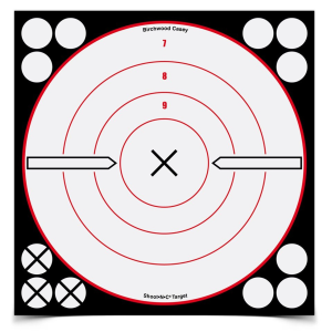 Shoot-N-C 8 Inch White / Black X Bullseye - 6 Targets