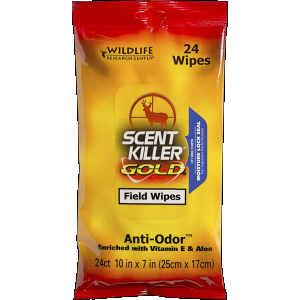 Scent Killer Gold Field Wipes Odorless Scent Eliminator - 24 Pack