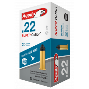 Super Colibri Subsonic Lead 20 gr 22 Long Rifle Rimfire Ammo - 50 Round Box