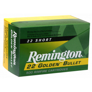 Golden Bullet Plated Lead Round Nose 29 gr 22 Short Rimfire Ammo - 50 Round Box