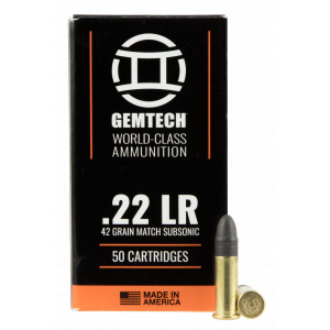 Subsonic Lead Round Nose 42 gr 22 Long Rifle Rimfire Ammo - 50 Round Box