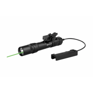 Olight Odin GL 1500 Lumen Rechargeable Rail Mount Flashlight with Green Laser & Side Rail Mount - Black Rifle Depot