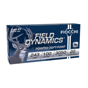 Field Dynamics Big Game, 243 Win, 100 Grain, Pointed Soft Point, 3050 fps