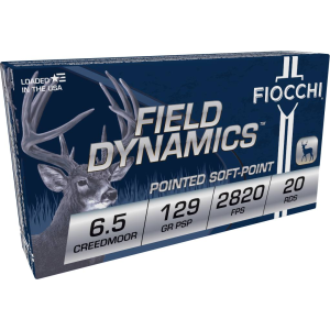 Field Dynamics Big Game, 6.5 Creedmoor, 129 Grain, Pointed Soft Point, 2820 fps