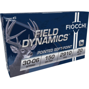 Field Dynamics Big Game, 30-06 Springfield, 150 Grain, Pointed Soft Point, 2910 fps