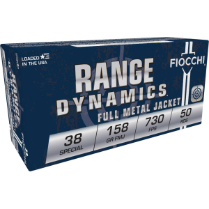 Range Dynamics Handgun, 38 Special, 158 Grain, Full Metal Jacket, 730 fps